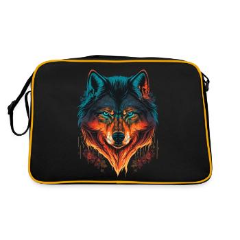 Wolf Illustration for every Forest Lovers - Retro Bag - black/gold - Back