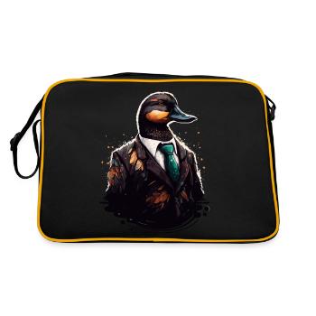 Illustration numérique cool d’un canard en costume - Sac Retro - noir/or - Dos