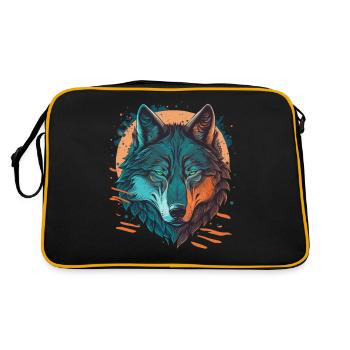 Design étonnant d’un loup - Sac Retro - noir/or - Dos