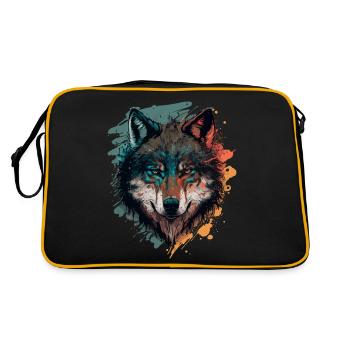 Design étonnant d’un loup - Sac Retro - noir/or - Dos