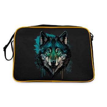 Une œuvre d’art à tête de loup pour tous les fans de Forest - Sac Retro - noir/or - Dos