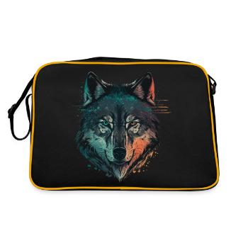Un dessin de loup pour tous les amateurs de loups - Sac Retro - noir/or - Dos
