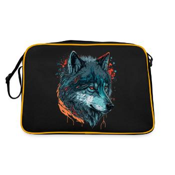 Une illustration numérique de tête de loup pour tous les chasseurs - Sac Retro - noir/or - Dos
