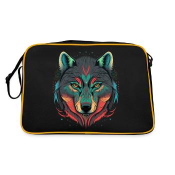 Illustration numérique d’une tête de loup - Sac Retro - noir/or - Dos