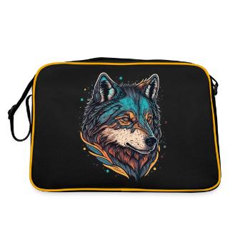 Une illustration numérique de loup pour chaque forêt - Sac Retro - noir/or - Dos