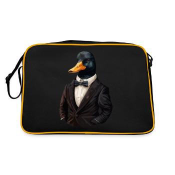 Duck with bow tie - Retro Bag - black/gold - Back