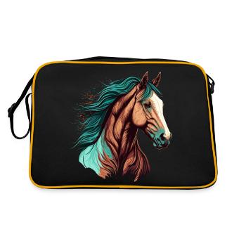 Stunning Horse Head Artwork - Retro Bag - black/gold - Back