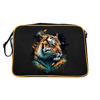 Tiger with falling Leaves - Retro Bag - black/gold - Back