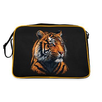 Illustration détaillée du tigre - Sac Retro - noir/or - Dos