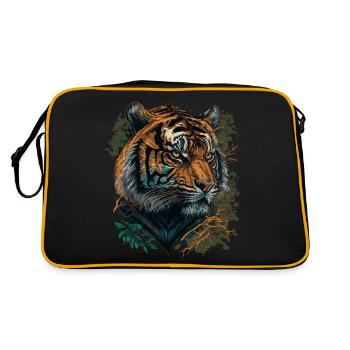 Tiger Face Portrait - Retro Bag - black/gold - Back