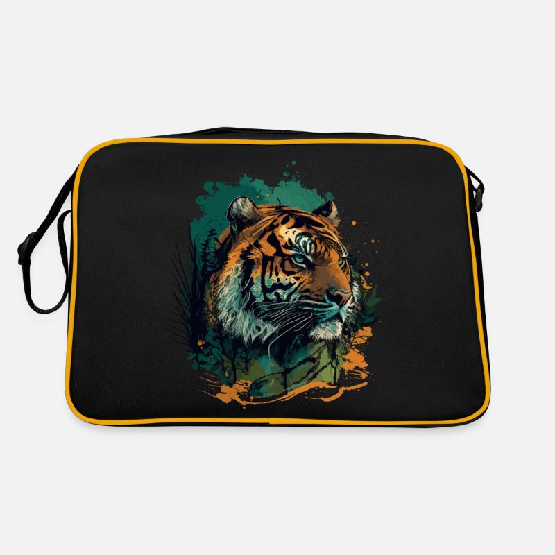 Conception de visage de tigre plat Sac Retro
