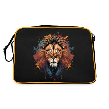 Colorful Lion Face - Retro Bag - black/gold - Back