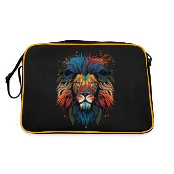Œuvres d’art colorées du lion - Sac Retro - noir/or - Dos