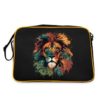 Face of Lion Design - Retro Bag - black/gold - Back