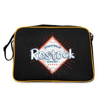 Rostock Allemagne Ville Skyline Accueil Amour - Sac Retro - noir/or - Dos