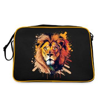 Tierkopf - Retro Tasche - Schwarz/Gold - Hinten