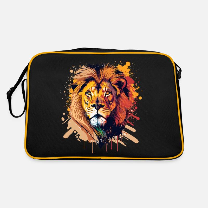 Tierkopf - Retro Tasche - Schwarz/Gold