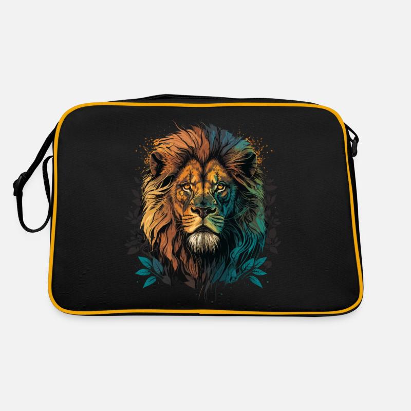 Lion d’Afrique - Sac Retro - noir/or