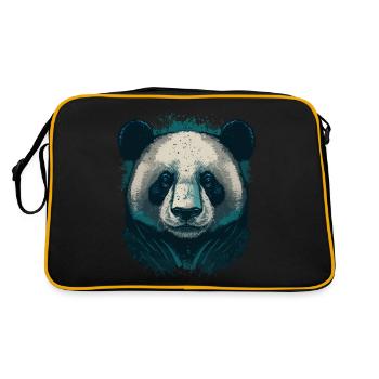Tête de panda bleu - Sac Retro - noir/or - Dos
