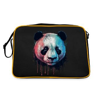 Dessin étonnant d’une tête de panda - Sac Retro - noir/or - Dos