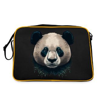Panda très sérieux - Sac Retro - noir/or - Dos