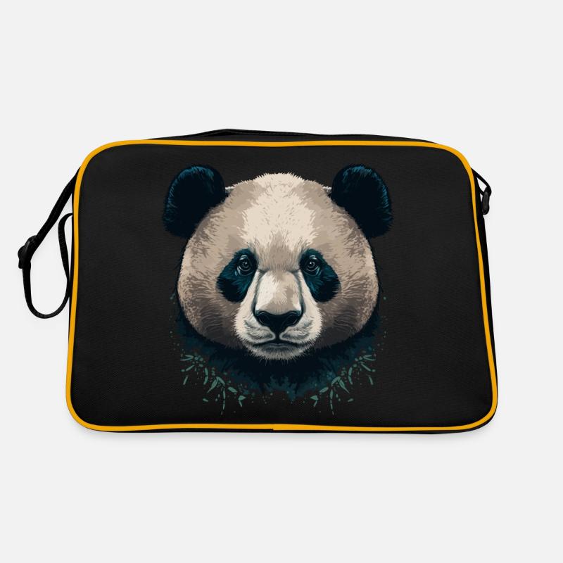 Sehr ernster Panda Retro Tasche