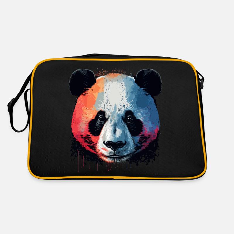 Frankreich Flagge Panda Retro Tasche
