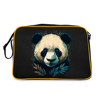 Panda avec des lattes de bambou - Sac Retro - noir/or - Dos