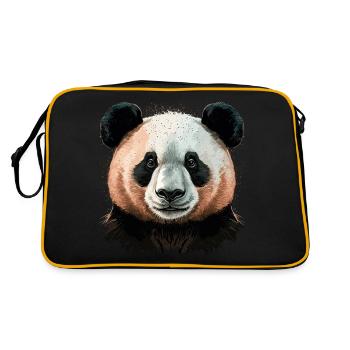 Panda Head - Retro Bag - black/gold - Back