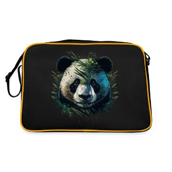 Panda caché derrière des lattes - Sac Retro - noir/or - Dos