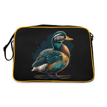 Duck Illustration - Retro Bag - black/gold - Back