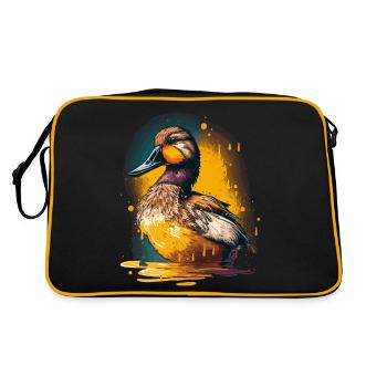 Colorful Duck Illustration - Retro Bag - black/gold - Back