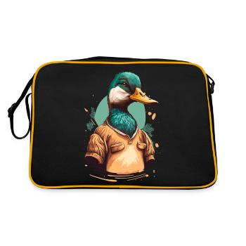 Funny Duck in Shirt - Retro Bag - black/gold - Back