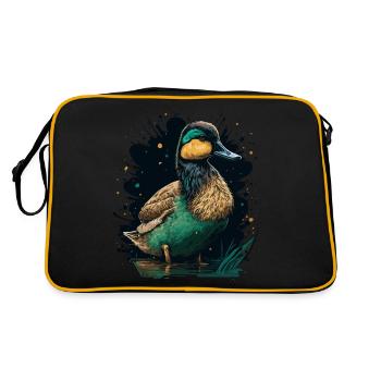Cool Drawing of a Duck - Retro Bag - black/gold - Back