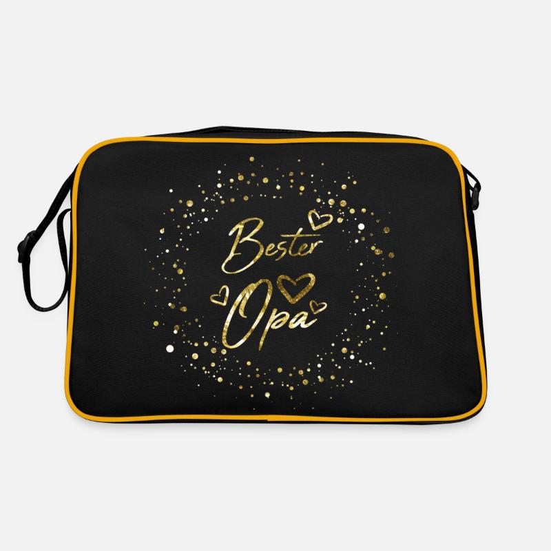 Bester Opa - Retro Tasche - Schwarz/Gold