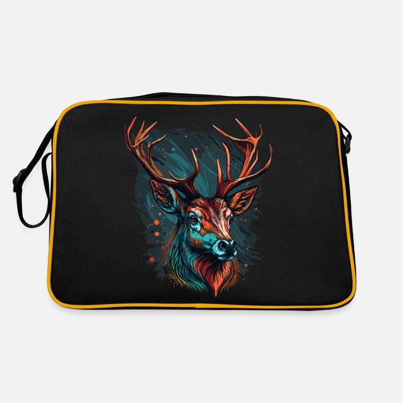 Hirschliebhaber - Retro Tasche - Schwarz/Gold