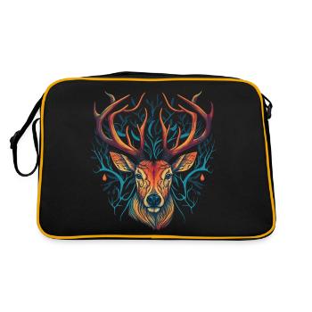Tête de cerf fou - Sac Retro - noir/or - Dos