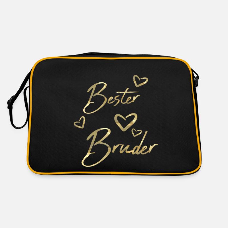Bester Bruder - Retro Tasche - Schwarz/Gold