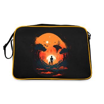 Carte du monde extraterrestre - Sac Retro - noir/or - Dos