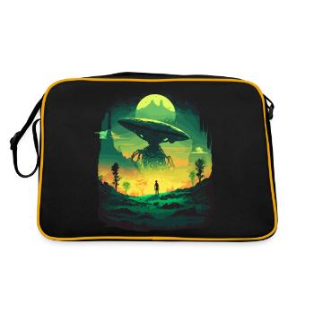world ufo day - Retro Bag - black/gold - Back