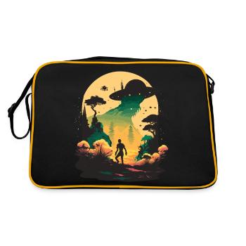 Ufo in the Woods - Retro Bag - black/gold - Back