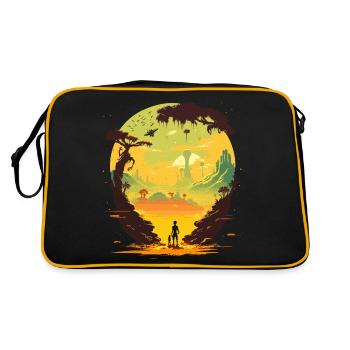 Yellow Alien World - Retro Bag - black/gold - Back