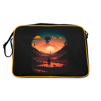 Sci-Fi-Welt - Retro Tasche - Schwarz/Gold - Hinten