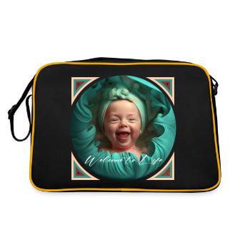 Welcome to life - Retro Tasche - Schwarz/Gold - Hinten