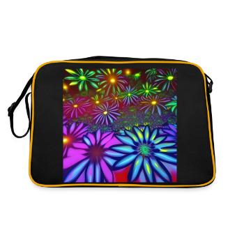 Fleurs psychédéliques - Sac Retro - noir/or - Dos