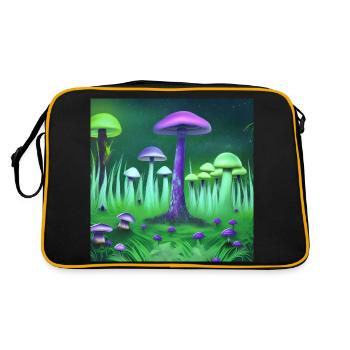 Forest of magic mushrooms - Retro Bag - black/gold - Back