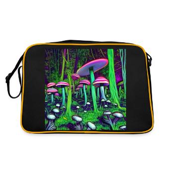 Art des champignons psychédéliques - Sac Retro - noir/or - Dos