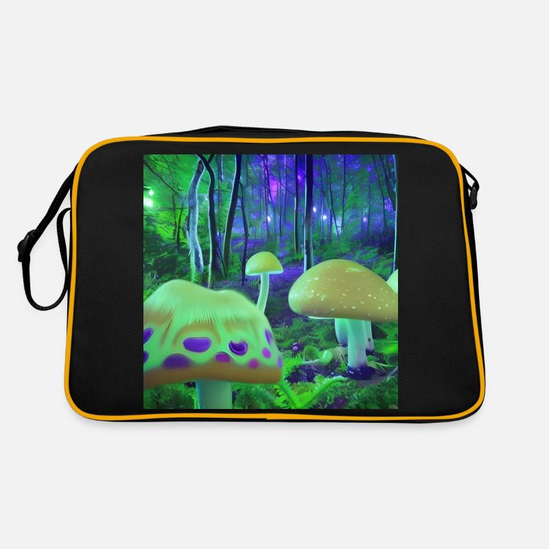 Magischer psychedelischer Wald Retro Tasche