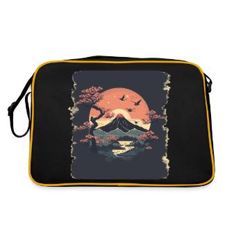 Far Eastern Landscape - Retro Bag - black/gold - Back