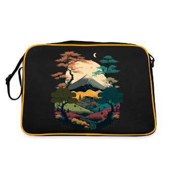 Landscape Illustration - Retro Bag - black/gold - Back